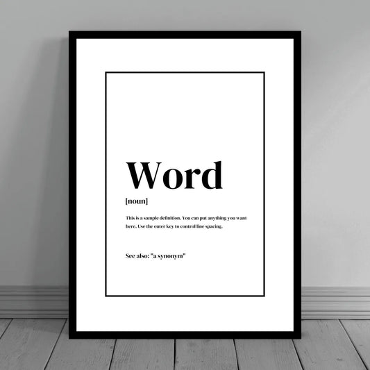 Original Custom Modern Definition Poster Print